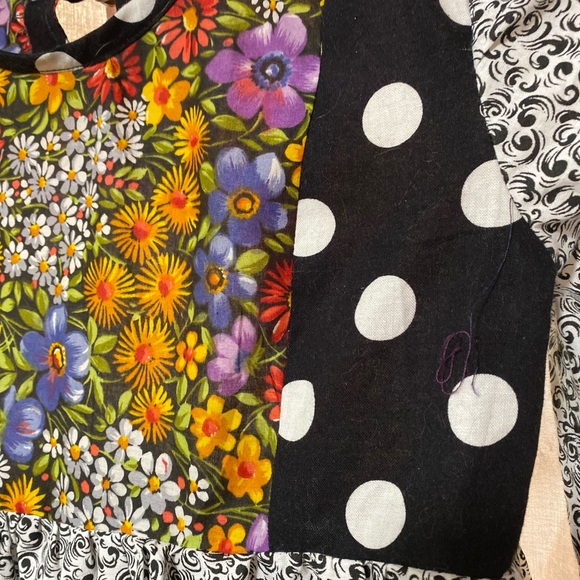 Girls mixed pattern long sleeve dress - Picture 3 of 9